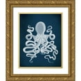 thumbnail image 1 of Fab Funky 20x24 Gold Ornate Wood Framed with Double Matting Museum Art Print Titled - Octopus 9, White, 1 of 4