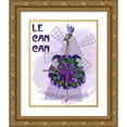 thumbnail image 1 of Fab Funky 20x24 Gold Ornate Wood Framed with Double Matting Museum Art Print Titled - Ostrich, Can Can in Purple and Green, 1 of 4