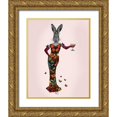 thumbnail image 1 of Fab Funky 20x24 Gold Ornate Wood Framed with Double Matting Museum Art Print Titled - Rabbit Butterfly Dress, 1 of 4