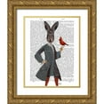 thumbnail image 1 of Fab Funky 20x24 Gold Ornate Wood Framed with Double Matting Museum Art Print Titled - Rabbit and Bird, 1 of 4