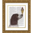 thumbnail image 1 of Fab Funky 20x24 Gold Ornate Wood Framed with Double Matting Museum Art Print Titled - Springer Spaniel, Brown and White, Ice Cream, 1 of 4