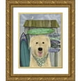 thumbnail image 1 of Fab Funky 20x24 Gold Ornate Wood Framed with Double Matting Museum Art Print Titled - Wheaten Terrier Surf Shack, 1 of 4