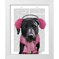 thumbnail image 1 of Fab Funky 20x24 White Modern Wood Framed Museum Art Print Titled - Black Labrador With Ear Muffs, 1 of 4