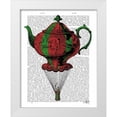 thumbnail image 1 of Fab Funky 20x24 White Modern Wood Framed Museum Art Print Titled - Flying Teapot 2 Red and Green, 1 of 4