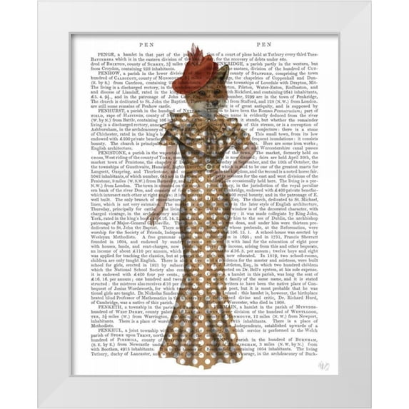 Fab Funky 20x24 White Modern Wood Framed Museum Art Print Titled - Fox Lady 1930s