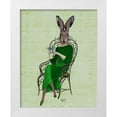 thumbnail image 1 of Fab Funky 20x24 White Modern Wood Framed Museum Art Print Titled - Lady Bella Rabbit Taking Tea, 1 of 4