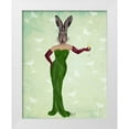 thumbnail image 1 of Fab Funky 20x24 White Modern Wood Framed Museum Art Print Titled - Rabbit Green Dress, 1 of 4