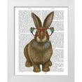 thumbnail image 1 of Fab Funky 20x24 White Modern Wood Framed Museum Art Print Titled - Rabbit and Flower Glasses, 1 of 4