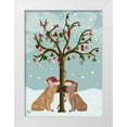 thumbnail image 1 of Fab Funky 24x32 White Modern Wood Framed Museum Art Print Titled - French Bulldogs and Christmas Tree, 1 of 4
