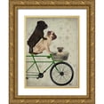 thumbnail image 1 of Fab Funky 25x32 Gold Ornate Wood Framed with Double Matting Museum Art Print Titled - Pugs on Bicycle, 1 of 4