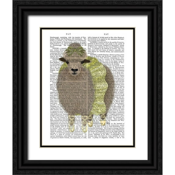 Fab Funky 26x32 Black Ornate Wood Framed with Double Matting Museum Art Print Titled - Ballet Sheep 2 Book Print