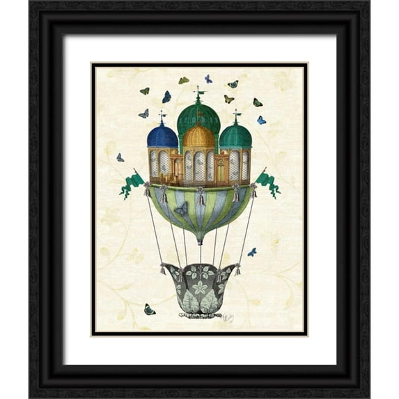 Fab Funky 26x32 Black Ornate Wood Framed with Double Matting Museum Art Print Titled - Butterfly House