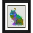 thumbnail image 1 of Fab Funky 26x32 Black Ornate Wood Framed with Double Matting Museum Art Print Titled - Cat Rainbow Splash 12, 1 of 4
