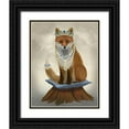 thumbnail image 1 of Fab Funky 26x32 Black Ornate Wood Framed with Double Matting Museum Art Print Titled - Fox with Tiara, Full, 1 of 4