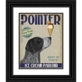 thumbnail image 1 of Fab Funky 26x32 Black Ornate Wood Framed with Double Matting Museum Art Print Titled - German Shorthaired Pointer Ice Cream, Black, 1 of 4