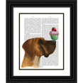 thumbnail image 1 of Fab Funky 26x32 Black Ornate Wood Framed with Double Matting Museum Art Print Titled - Great Dane and Cupcake, 1 of 4