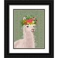thumbnail image 1 of Fab Funky 26x32 Black Ornate Wood Framed with Double Matting Museum Art Print Titled - Llama Bohemian 4, 1 of 4