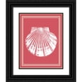 thumbnail image 1 of Fab Funky 26x32 Black Ornate Wood Framed with Double Matting Museum Art Print Titled - Mixed Nautical White on Coral e, 1 of 4