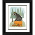 thumbnail image 1 of Fab Funky 26x32 Black Ornate Wood Framed with Double Matting Museum Art Print Titled - Raccoon On Pumpkin, 1 of 4