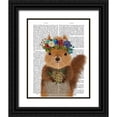 thumbnail image 1 of Fab Funky 26x32 Black Ornate Wood Framed with Double Matting Museum Art Print Titled - Squirrel Bohemian Book Print, 1 of 4
