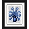 thumbnail image 1 of Fab Funky 26x32 Black Ornate Wood Framed with Double Matting Museum Art Print Titled - Vintage Blue Octopus 1 Underside, 1 of 4