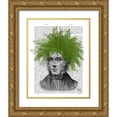 thumbnail image 1 of Fab Funky 26x32 Gold Ornate Wood Framed with Double Matting Museum Art Print Titled - Asparagus Fern Head Plant Head, 1 of 4