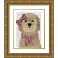thumbnail image 1 of Fab Funky 26x32 Gold Ornate Wood Framed with Double Matting Museum Art Print Titled - Cockerpoo, Blonde, with Glasses and Scarf, 1 of 4