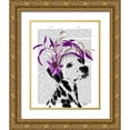 thumbnail image 1 of Fab Funky 26x32 Gold Ornate Wood Framed with Double Matting Museum Art Print Titled - Dalmatian With Purple Fascinator, 1 of 4