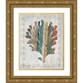 thumbnail image 1 of Fab Funky 26x32 Gold Ornate Wood Framed with Double Matting Museum Art Print Titled - Distressed Wood Style Coral 1, 1 of 4