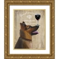 thumbnail image 1 of Fab Funky 26x32 Gold Ornate Wood Framed with Double Matting Museum Art Print Titled - Dog Au Vin, German Shepherd, 1 of 4