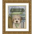 thumbnail image 1 of Fab Funky 26x32 Gold Ornate Wood Framed with Double Matting Museum Art Print Titled - Labradoodle, Cream, Surf Shack, 1 of 4