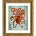 thumbnail image 1 of Fab Funky 26x32 Gold Ornate Wood Framed with Double Matting Museum Art Print Titled - Octopus 2, 1 of 4