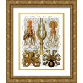 thumbnail image 1 of Fab Funky 26x32 Gold Ornate Wood Framed with Double Matting Museum Art Print Titled - Octopus and squid, 1 of 4