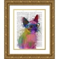 thumbnail image 1 of Fab Funky 26x32 Gold Ornate Wood Framed with Double Matting Museum Art Print Titled - Rainbow Splash Cat 2, 1 of 4