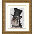 thumbnail image 1 of Fab Funky 26x32 Gold Ornate Wood Framed with Double Matting Museum Art Print Titled - Schnauzer, Formal Hound and Hat, 1 of 4