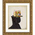 thumbnail image 1 of Fab Funky 26x32 Gold Ornate Wood Framed with Double Matting Museum Art Print Titled - Scottish Terrier Beer Lover, 1 of 4