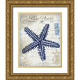 thumbnail image 1 of Fab Funky 26x32 Gold Ornate Wood Framed with Double Matting Museum Art Print Titled - Seaside Postcard Cream a, 1 of 4