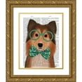 thumbnail image 1 of Fab Funky 26x32 Gold Ornate Wood Framed with Double Matting Museum Art Print Titled - Shetland Sheepdog with Glasses and Bow Tie, 1 of 4