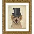 thumbnail image 1 of Fab Funky 26x32 Gold Ornate Wood Framed with Double Matting Museum Art Print Titled - Yellow Labrador, Formal Hound and Hat, 1 of 4
