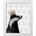 thumbnail image 1 of Fab Funky 26x32 White Modern Wood Framed Museum Art Print Titled - Badger King, 1 of 4