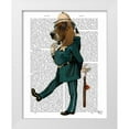 thumbnail image 1 of Fab Funky 26x32 White Modern Wood Framed Museum Art Print Titled - Basset Hound Policeman, 1 of 4