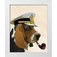 thumbnail image 1 of Fab Funky 26x32 White Modern Wood Framed Museum Art Print Titled - Basset Hound Sea Dog, 1 of 4