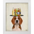 thumbnail image 1 of Fab Funky 26x32 White Modern Wood Framed Museum Art Print Titled - Beagle Beer Lover, 1 of 4