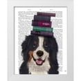 thumbnail image 1 of Fab Funky 26x32 White Modern Wood Framed Museum Art Print Titled - Bernese and Books, 1 of 4