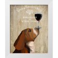 thumbnail image 1 of Fab Funky 26x32 White Modern Wood Framed Museum Art Print Titled - Dog Au Vin, Basset Hound, 1 of 4