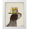 thumbnail image 1 of Fab Funky 26x32 White Modern Wood Framed Museum Art Print Titled - German Shorthaired Pointer Ice Cream Beer Lover, 1 of 4