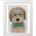 thumbnail image 1 of Fab Funky 26x32 White Modern Wood Framed Museum Art Print Titled - Labradoodle, Cream, with Glasses and Bow Tie, 1 of 4