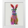 thumbnail image 1 of Fab Funky 26x32 White Modern Wood Framed Museum Art Print Titled - Rainbow Splash Rabbit 2, Full, 1 of 4