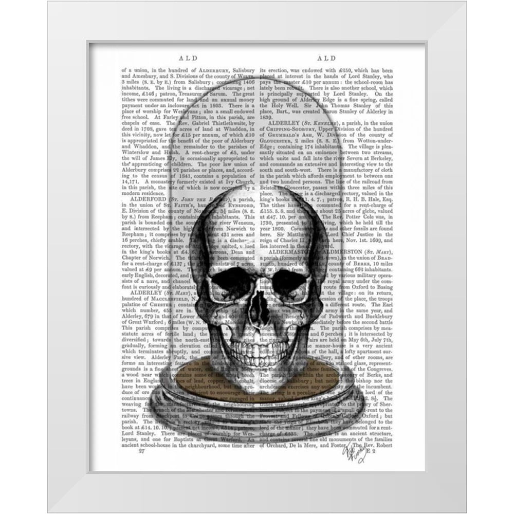 Fab Funky 26x32 White Modern Wood Framed Museum Art Print Titled