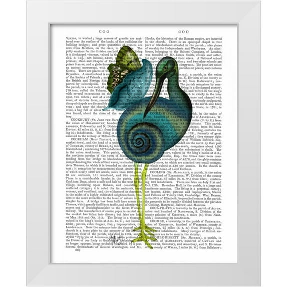 Fab Funky 26x32 White Modern Wood Framed Museum Art Print Titled - Snail Bird